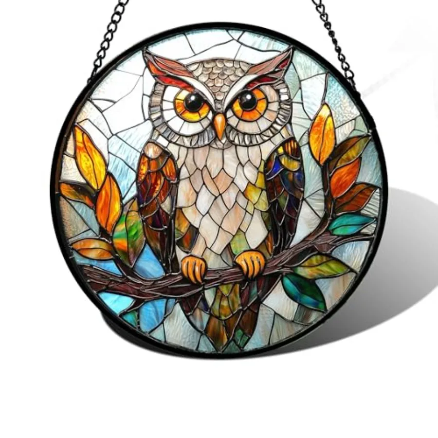 Stained Glass Window Hanging Owl Colorful Leaves Birds Sun Catchers Diamond Glass Panel Hangings Suncatcher Decor for Birthday
Stained Glass Window Hanging Owl Colorful Leaves Birds Sun Catchers Diamond Glass Panel Hangings Suncatcher Decor for Birthday