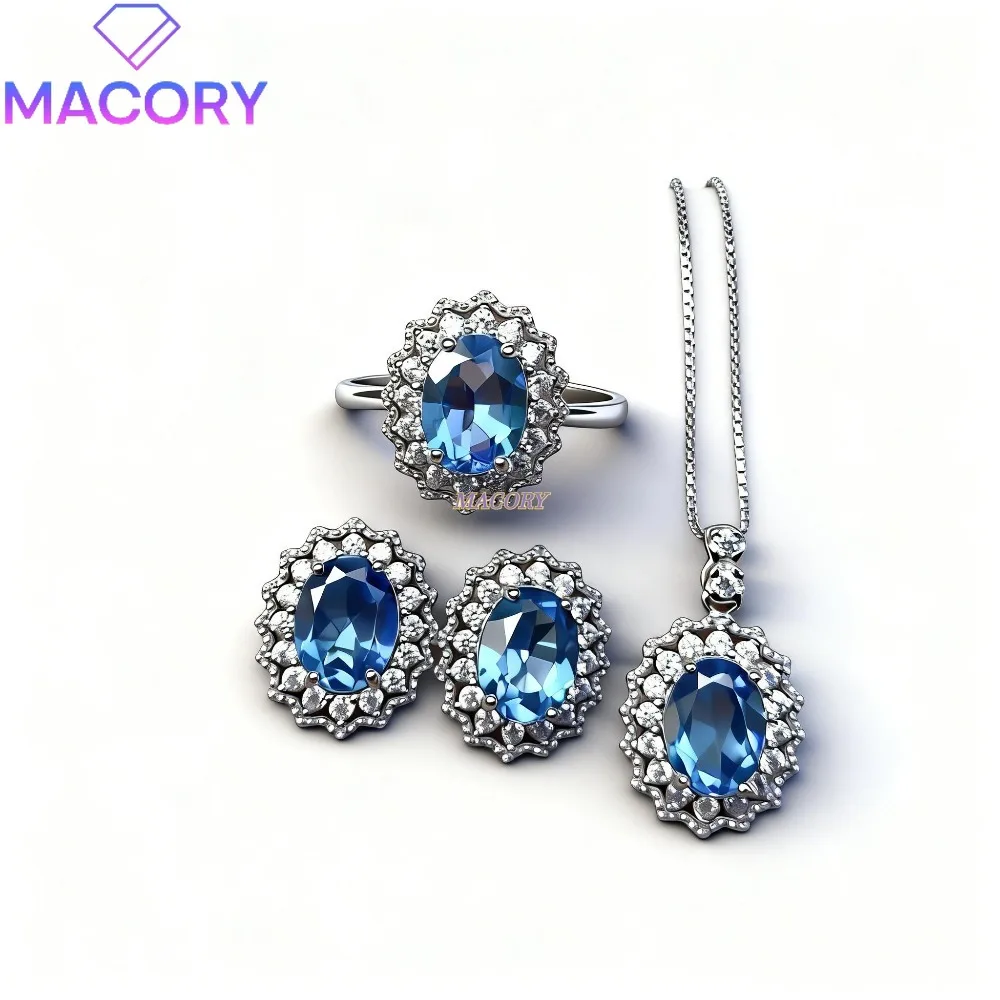 925 sterling silver natural topaz jewellery set Exquisite three-piece luxury jewellery set Suitable as a holiday gift for women
925 sterling silver natural topaz jewellery set Exquisite three-piece luxury jewellery set Suitable as a holiday gift for women
