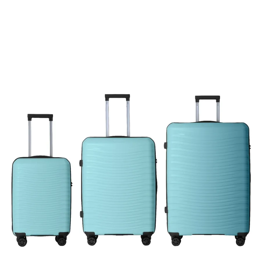 3-Piece Luggage Sets 20, 24, 28 for Travel, Hardside Suitcase with Four Spinner Wheels, Scratch-Resistant Surface, SkyBlue
3-Piece Luggage Sets 20, 24, 28 for Travel, Hardside Suitcase with Four Spinner Wheels, Scratch-Resistant Surface, SkyBlue