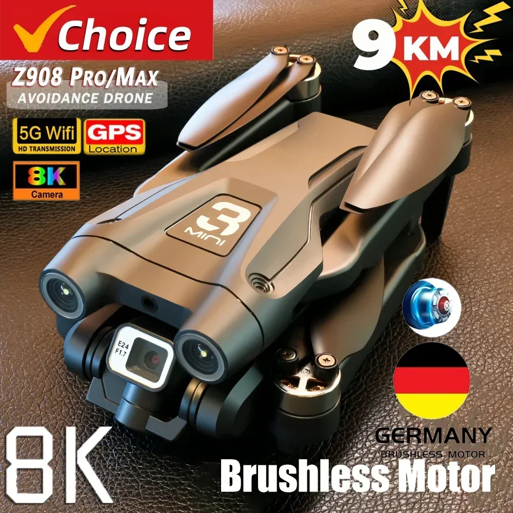 Z908 Pro Max Drone with 8K Camera GPS FPV Quadcopter Brushless Motor Obstacle Avoidance 9000M Range Aerial Photography
Z908 Pro Max Drone with 8K Camera GPS FPV Quadcopter Brushless Motor Obstacle Avoidance 9000M Range Aerial Photography