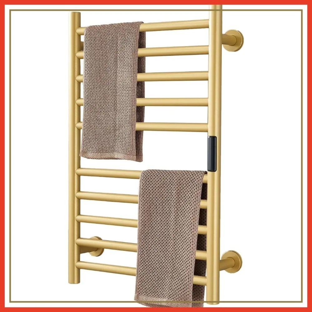 10-Bar Electric Towel Warmer, Built-in Timer & Thermostat, Stainless Steel, Hardwired
10-Bar Electric Towel Warmer, Built-in Timer & Thermostat, Stainless Steel, Hardwired