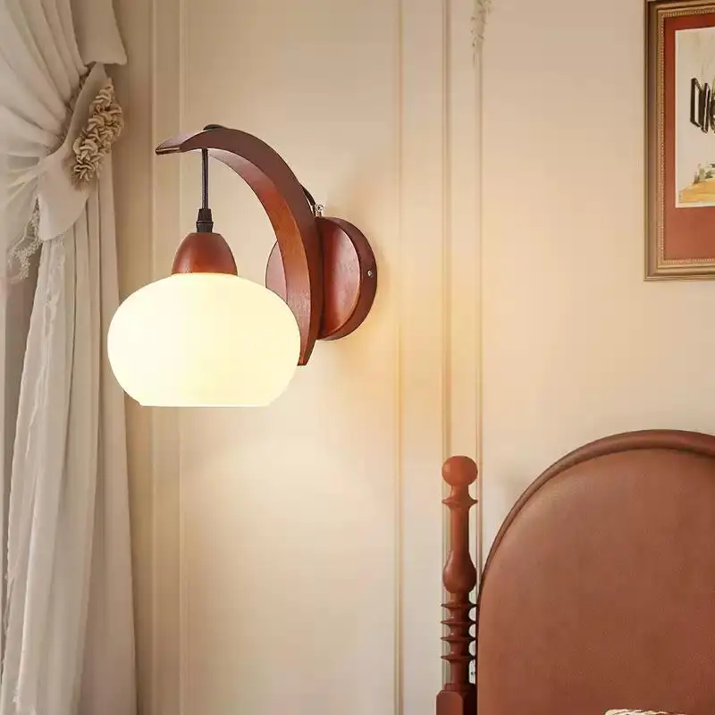 Nordic E27 LED wall lamp modern wood glass sconces lights indoor lighting home decor bedroom living room kitchen decoration
Nordic E27 LED wall lamp modern wood glass sconces lights indoor lighting home decor bedroom living room kitchen decoration