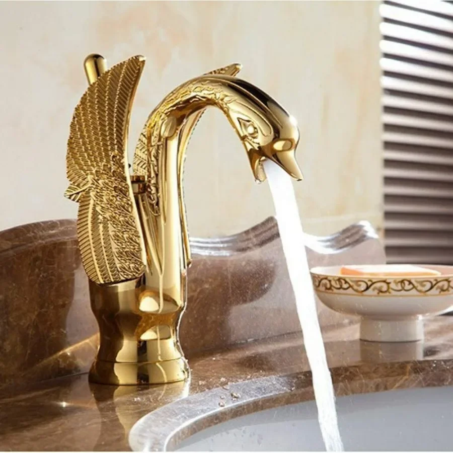 Basin Faucets Swan Faucet Gold Plated Wash Basin Faucet Hotel Luxury Copper Gold Mixer Taps Hot and Cold Taps
Basin Faucets Swan Faucet Gold Plated Wash Basin Faucet Hotel Luxury Copper Gold Mixer Taps Hot and Cold Taps