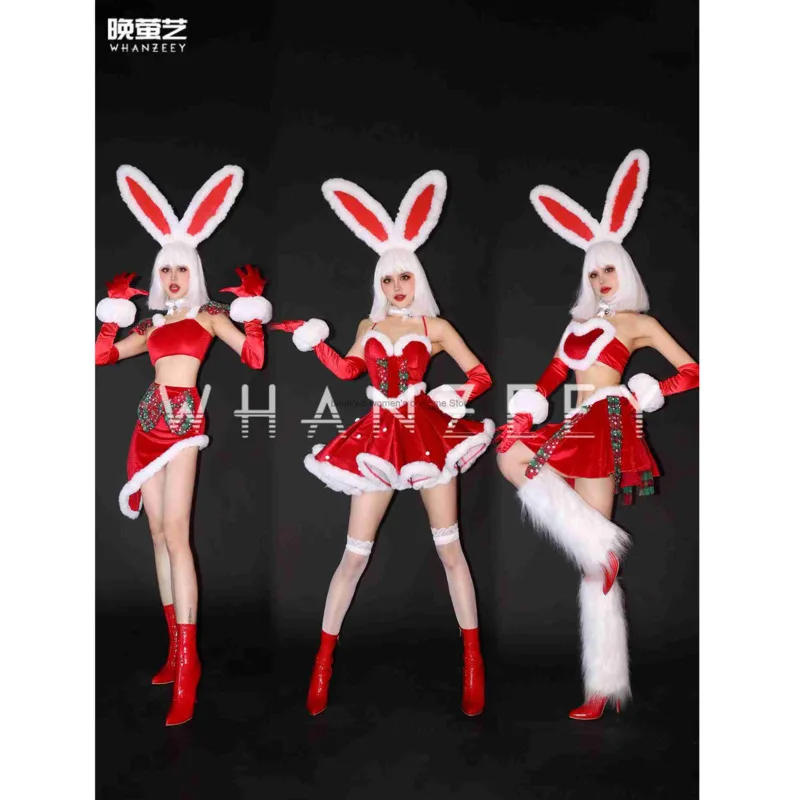 Wanying Art Bar Gogo Performance Костюм Новые кроличьи уши Красная девушка Группа Ночной клуб KTV Интерактивный комплект
Wanying Art Bar Gogo Performance Костюм Новые кроличьи уши Красная девушка Группа Ночной клуб KTV Интерактивный комплект