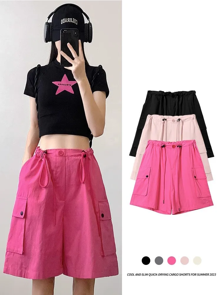 GUUZYUVIZ Casual Loose Cargo Shorts Women Summer Y2k Streetwear Drawstring Pocket Quick Drying Wide Leg Sport Short Pants
GUUZYUVIZ Casual Loose Cargo Shorts Women Summer Y2k Streetwear Drawstring Pocket Quick Drying Wide Leg Sport Short Pants