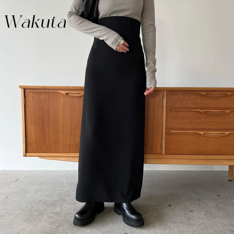 WAKUTA High Waist Solid Color Split Slim Long Skirt Japanese Spring Harajuku Faldas Mujer Moda Hip Package Jupe Y2k Skirt 니트 스커트
WAKUTA High Waist Solid Color Split Slim Long Skirt Japanese Spring Harajuku Faldas Mujer Moda Hip Package Jupe Y2k Skirt 니트 스커트