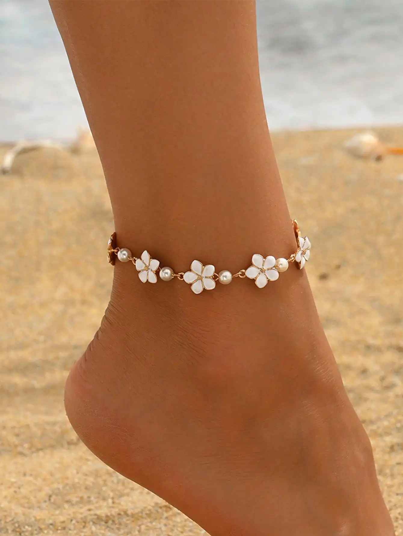 Bohemian Style Flower Beaded Ankle Chain For Women - Beach Vacation Style Ankle Chain
Bohemian Style Flower Beaded Ankle Chain For Women - Beach Vacation Style Ankle Chain