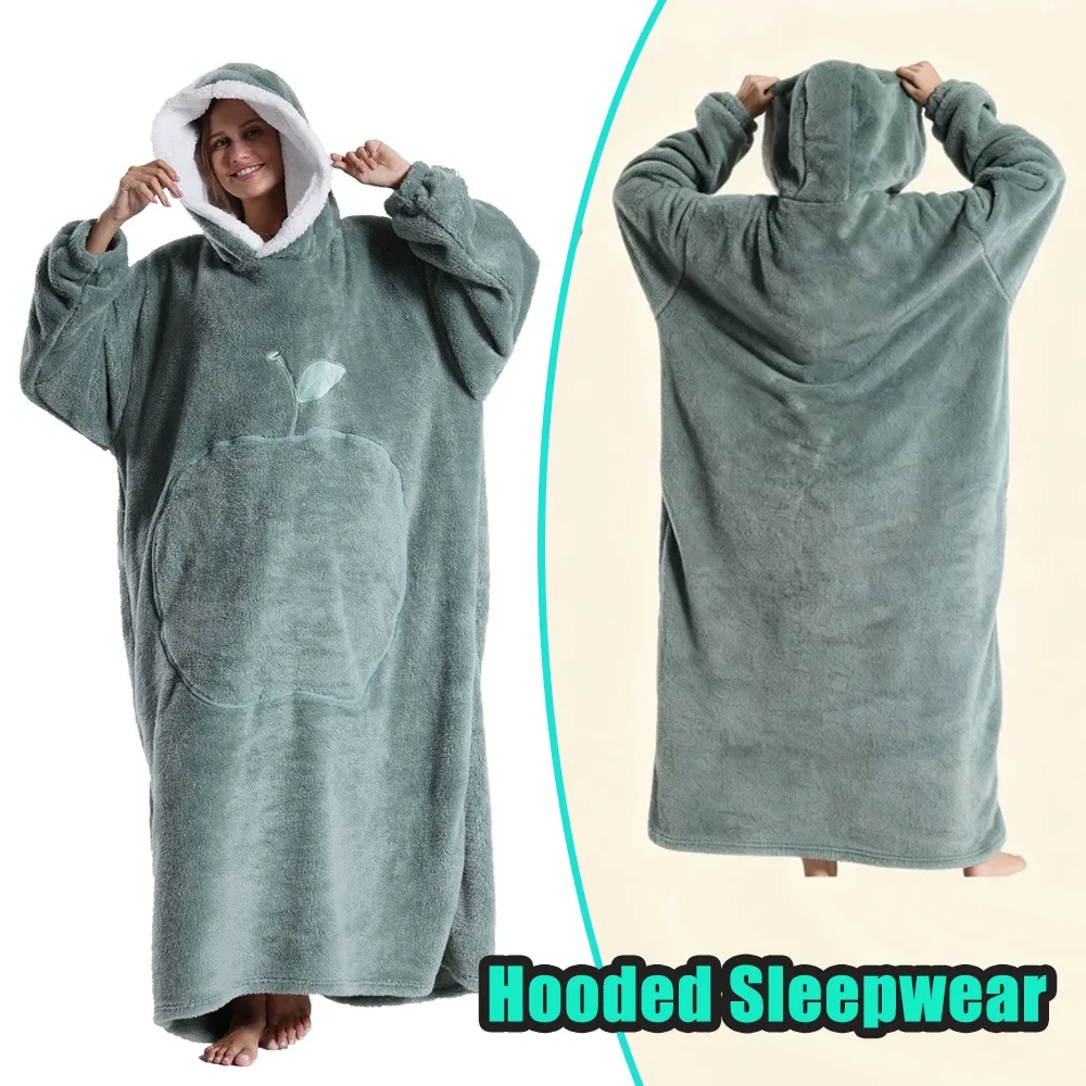 Зимние подарки для женщин, носимое одеяло, одежда для сна с капюшоном, двусторонняя домашняя одежда из шерпа с длинными рукавами, ночная рубашка, домашняя одежда
Зимние подарки для женщин, носимое одеяло, одежда для сна с капюшоном, двусторонняя домашняя одежда из шерпа с длинными рукавами, ночная рубашка, домашняя одежда