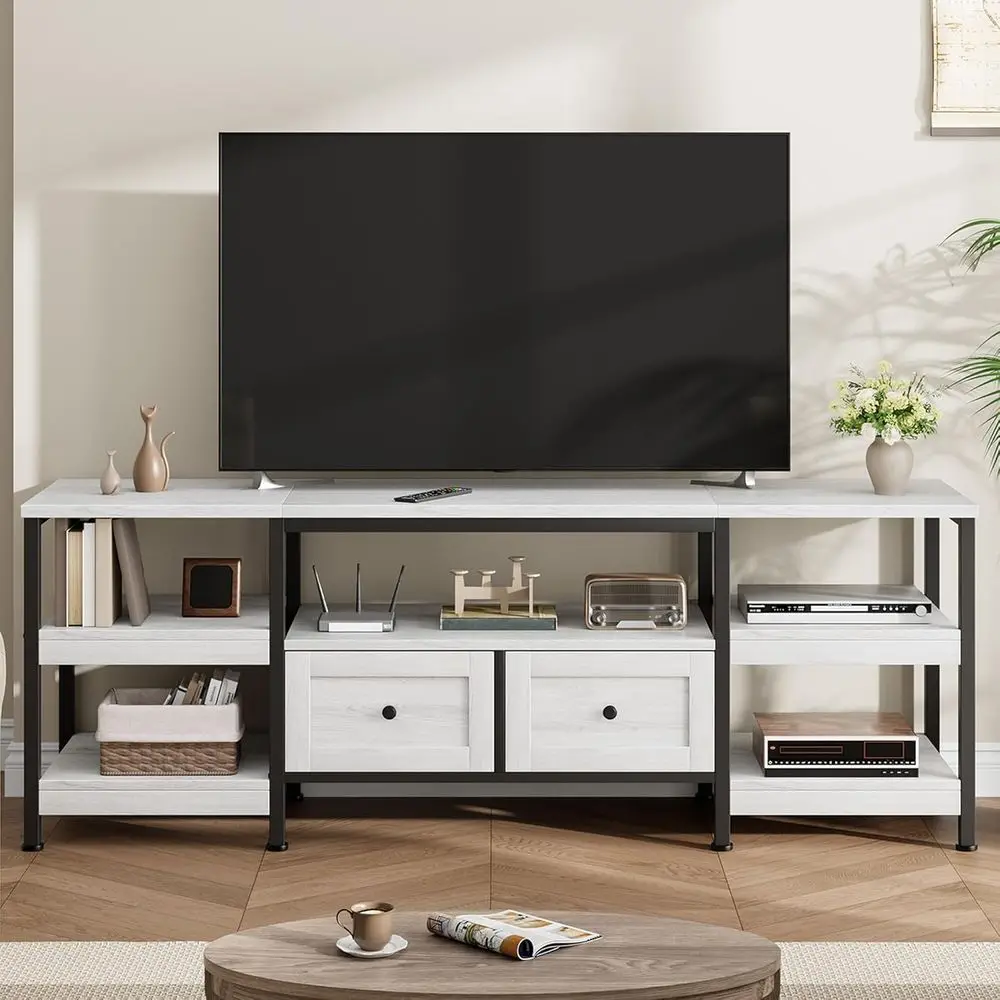 71 in Industrial TV Stand with 2 Ders, Entertainment Center or TVs Up to 75 in, Rustic Media ole with Storage Shelves, Open Desi
71 in Industrial TV Stand with 2 Ders, Entertainment Center or TVs Up to 75 in, Rustic Media ole with Storage Shelves, Open Desi