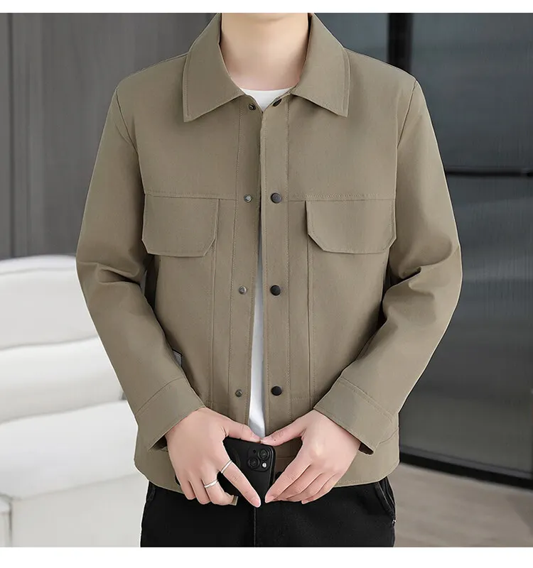 Spring and autumn new style youth men's jacket slim top Korean style casual lapel handsome men's coat trend
Spring and autumn new style youth men's jacket slim top Korean style casual lapel handsome men's coat trend
