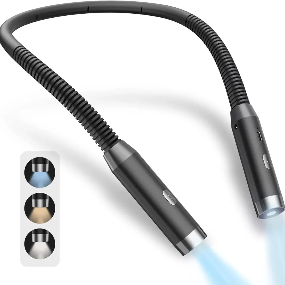 Neck Reading Light - 3-Level Brightness, Hands-Free, Rechargeable, Perfect for Reading, Knitting, Camping, Black
Neck Reading Light - 3-Level Brightness, Hands-Free, Rechargeable, Perfect for Reading, Knitting, Camping, Black
