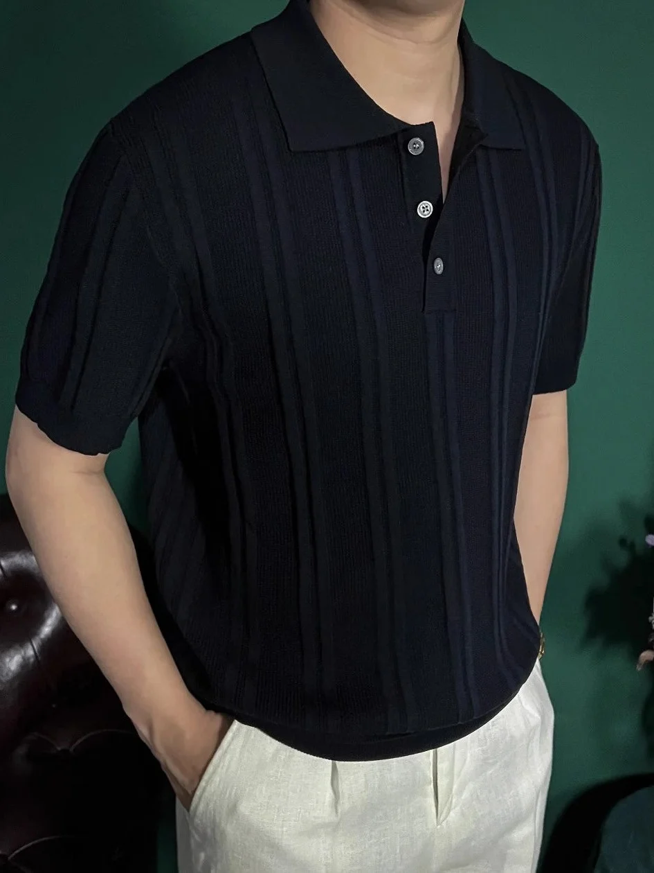 2025 New Men's Casual Knitwear Summer Short Sleeve Shirt Turn-down Collar Business Casual British Style Twist Knit Top
2025 New Men's Casual Knitwear Summer Short Sleeve Shirt Turn-down Collar Business Casual British Style Twist Knit Top