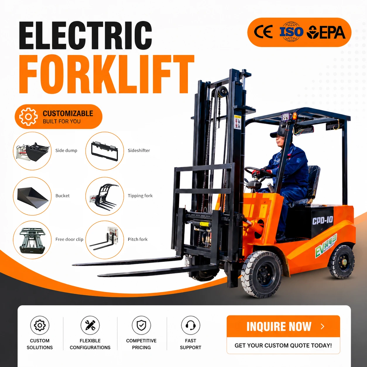 3m Lifting Electric Forklift Customized 1 ton Mini forklifts for Warehouse CE Certificate Factory Direct Sales In Stock
3m Lifting Electric Forklift Customized 1 ton Mini forklifts for Warehouse CE Certificate Factory Direct Sales In Stock