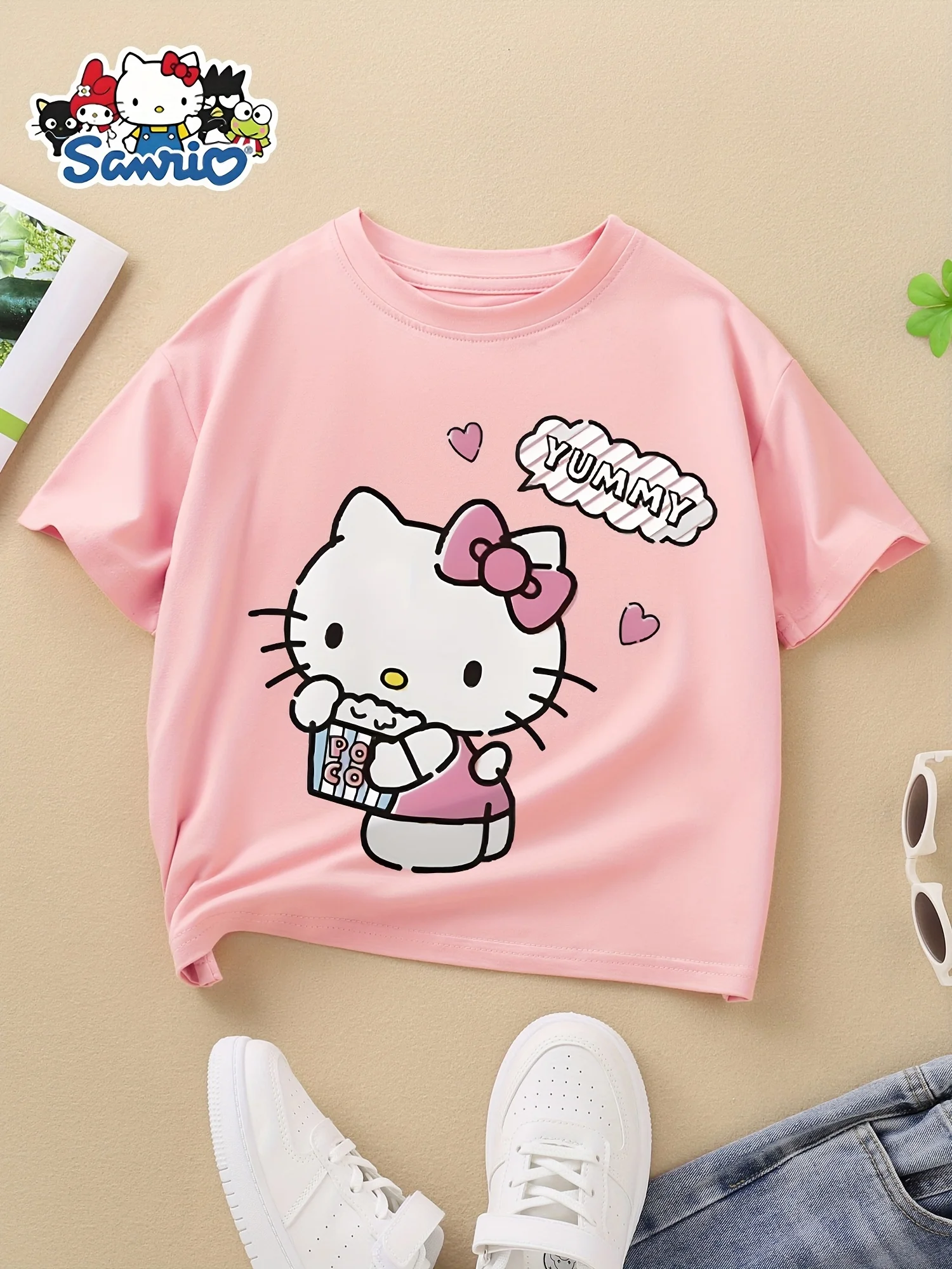Hello Kitty Summer Children T-shirt Cute Cartoon Kitty Pattern Suitable Outdoor Casual Wear Cotton Material Trendy
Hello Kitty Summer Children T-shirt Cute Cartoon Kitty Pattern Suitable Outdoor Casual Wear Cotton Material Trendy