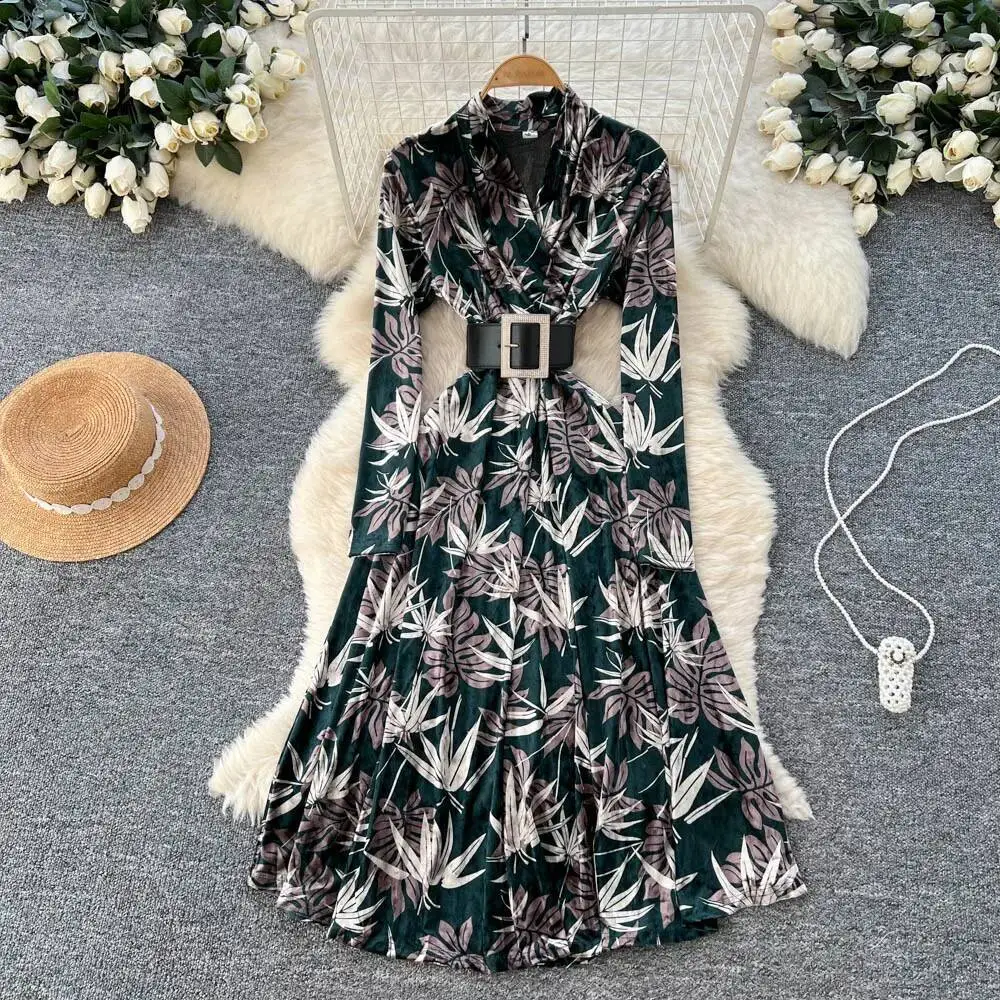 Sexy Elegant long sleeve V-neck print dress vintage Women Party basics korean fashion fairycore dresse
Sexy Elegant long sleeve V-neck print dress vintage Women Party basics korean fashion fairycore dresse