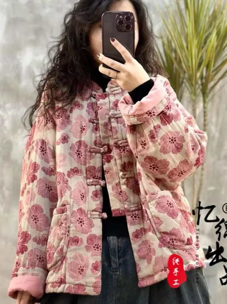 Thiened ort Cotton Jaet Women's Winter Coat with Cotton Sandwich And Linen Print Slimming Mommy Cotton Outerwear
Thiened ort Cotton Jaet Women's Winter Coat with Cotton Sandwich And Linen Print Slimming Mommy Cotton Outerwear