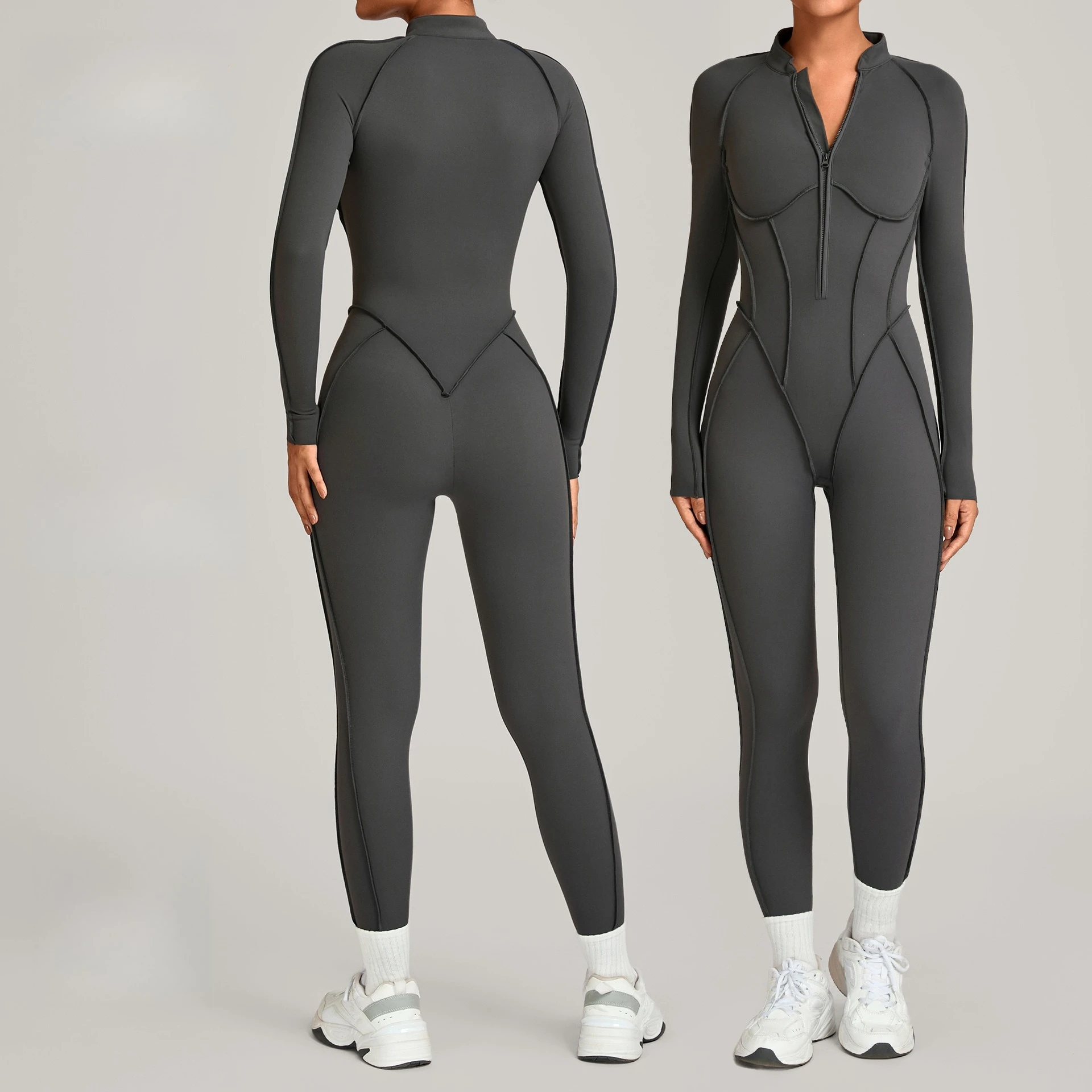 Seamless Yoga Jumpsuits Sports Fitness Zipper Hip-lifting Short-sleeved Backless Dance Workout Gym Shorts Bodysuits for Women
Seamless Yoga Jumpsuits Sports Fitness Zipper Hip-lifting Short-sleeved Backless Dance Workout Gym Shorts Bodysuits for Women