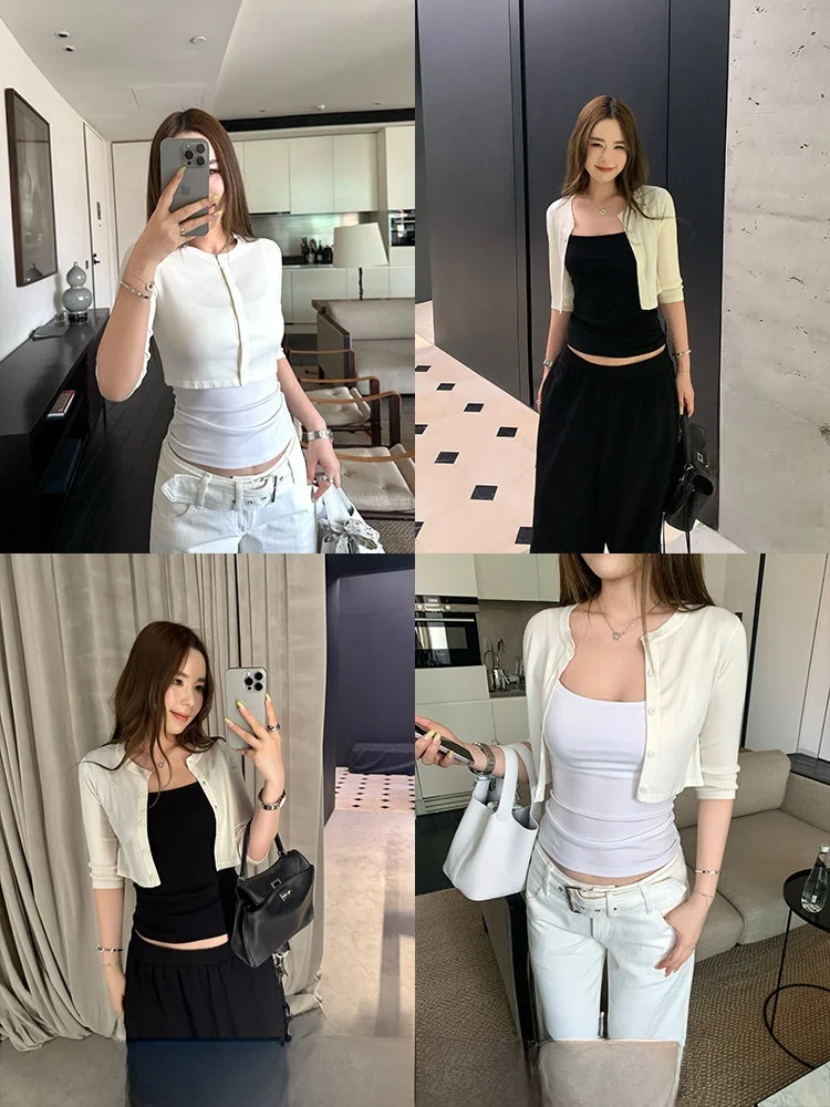 Женский вязаный кардиган Xzichic для защиты от солнца, тонкий, для кондиционированных помещений, повседневный, с круглым вырезом, рукав 3/4
Женский вязаный кардиган Xzichic для защиты от солнца, тонкий, для кондиционированных помещений, повседневный, с круглым вырезом, рукав 3/4