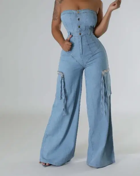 2026 Elegant New Fashion Casual and Fashionable Strapless Women's Slim Fit Denim Long Jumpsuit Work Pants One Pieces
2026 Elegant New Fashion Casual and Fashionable Strapless Women's Slim Fit Denim Long Jumpsuit Work Pants One Pieces