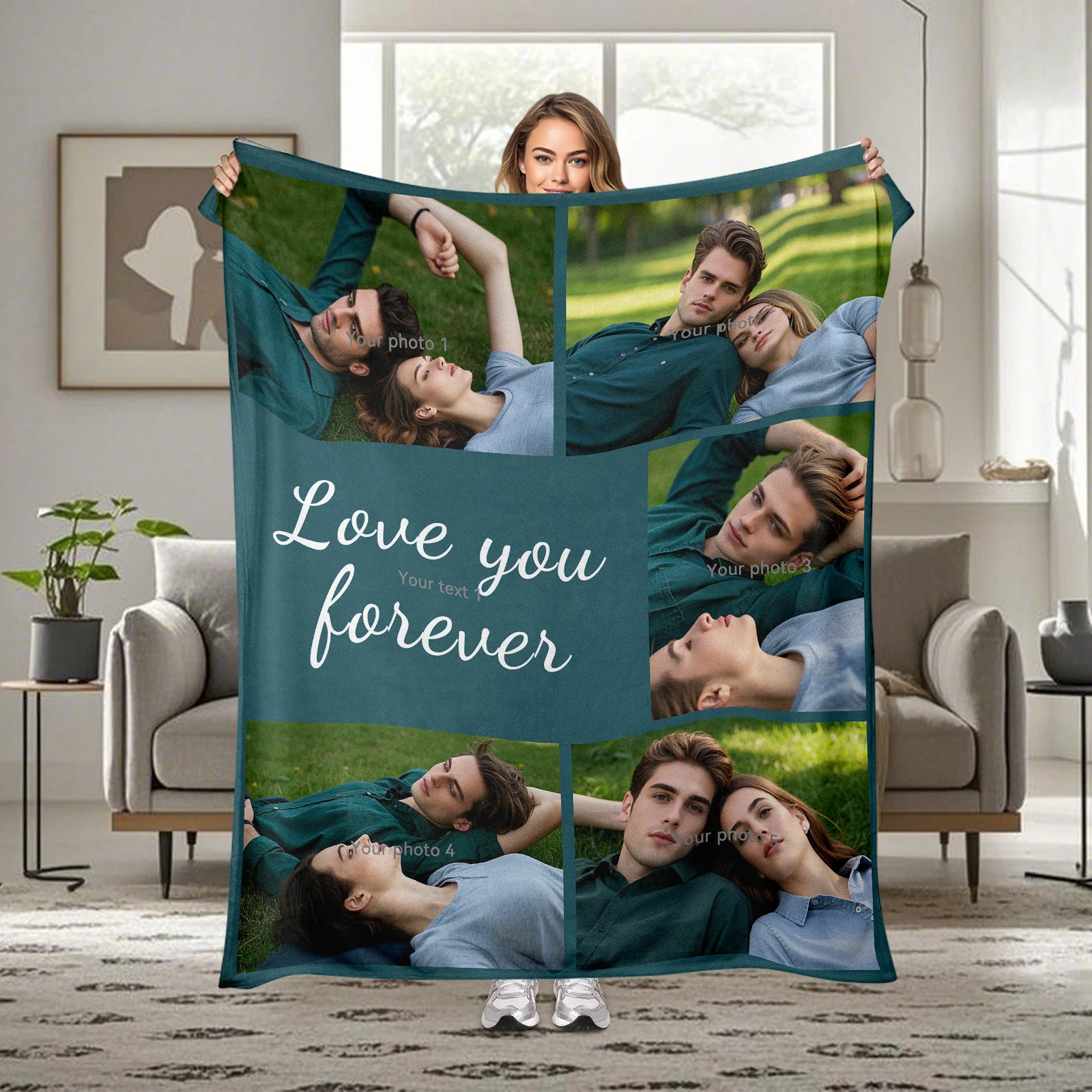 Valentine'S Unique Flannel Blanket Featuring Five Custom Photos And One Romantic Text For Couples To Celebrate Their Love Story
Valentine'S Unique Flannel Blanket Featuring Five Custom Photos And One Romantic Text For Couples To Celebrate Their Love Story