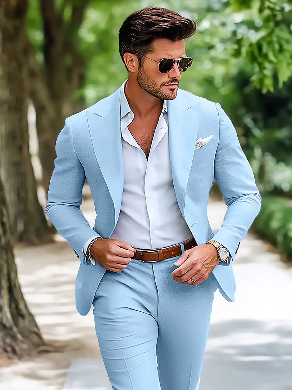 2025 Linen Casual Suits for Men Slim Fit Sky Blue Peaked Lapel Boys Suit Set Masculino Trajes Para Hombre Custom Made Man Suits
2025 Linen Casual Suits for Men Slim Fit Sky Blue Peaked Lapel Boys Suit Set Masculino Trajes Para Hombre Custom Made Man Suits