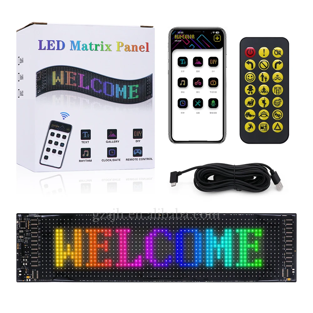 Automobile store advertising sign display application control LED matrix panel automotive programmable flexible LED screen
Automobile store advertising sign display application control LED matrix panel automotive programmable flexible LED screen