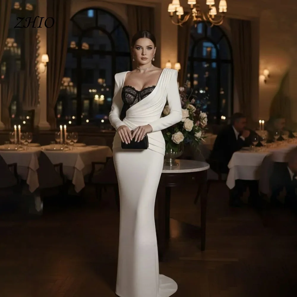 ZHIO Elegant Black Sexy Lace Party Dresses Pleats Full Sleeves Backless Evening Prom Dress Sheath Mermaid Prom Gowns Customized
ZHIO Elegant Black Sexy Lace Party Dresses Pleats Full Sleeves Backless Evening Prom Dress Sheath Mermaid Prom Gowns Customized