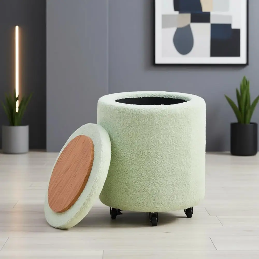 Green Velvet Storage Ottoman with Wheels for Living Room and Bedroom, Multifunctional Rolling Stool
Green Velvet Storage Ottoman with Wheels for Living Room and Bedroom, Multifunctional Rolling Stool