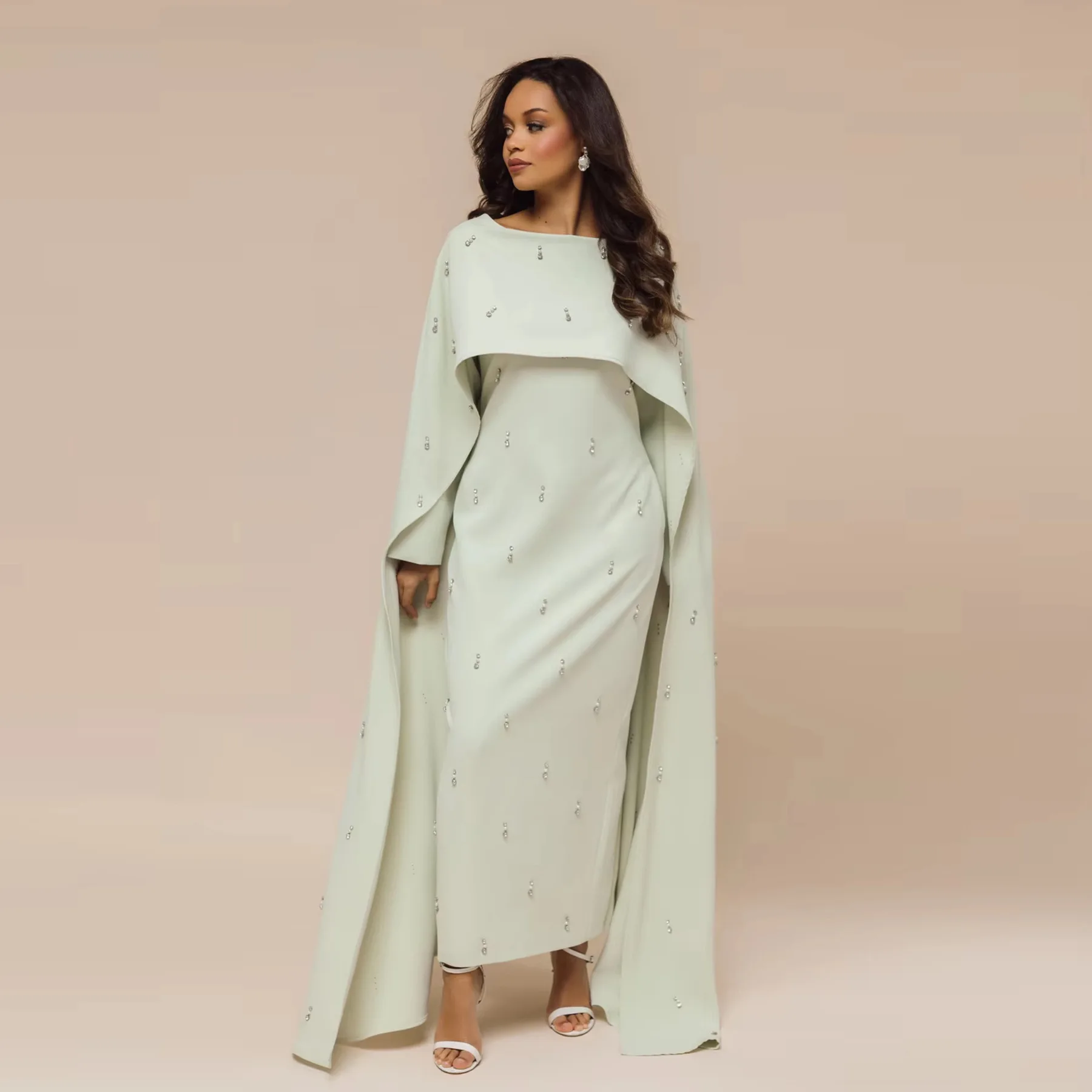 Faux Two-Piece Turkish Muslim Women's Solid Color Beaded Dress - Elegant Modest Long Dress
Faux Two-Piece Turkish Muslim Women's Solid Color Beaded Dress - Elegant Modest Long Dress