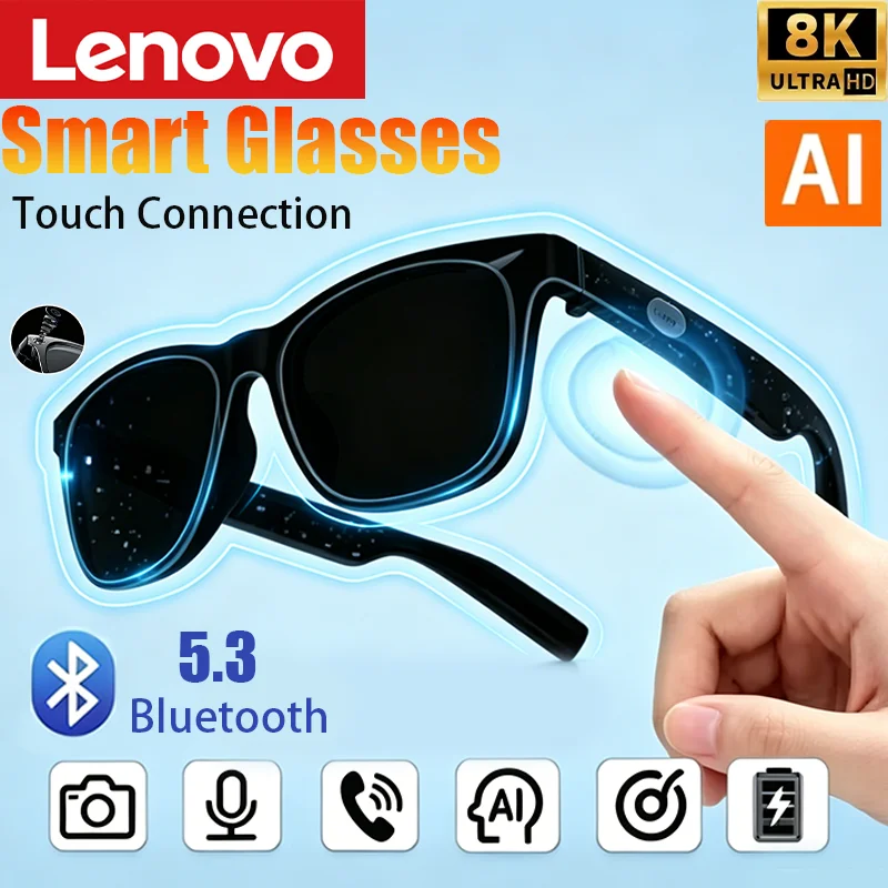 Lenovo AI Smart Glasses Wireless Bluetooth Sunglasses Remote 8K Control Touch Photo Camera Recording Voice Assistant Translator
Lenovo AI Smart Glasses Wireless Bluetooth Sunglasses Remote 8K Control Touch Photo Camera Recording Voice Assistant Translator