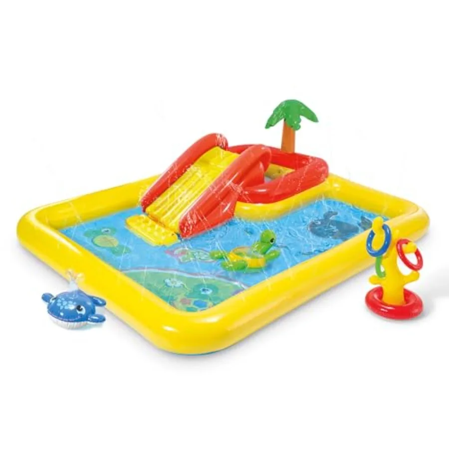 100 x 77 Inflatable Ocean Play Center for Backyard Toddler Use with Water Slide and Built-in Sprayer in Blue and Yellow
100 x 77 Inflatable Ocean Play Center for Backyard Toddler Use with Water Slide and Built-in Sprayer in Blue and Yellow