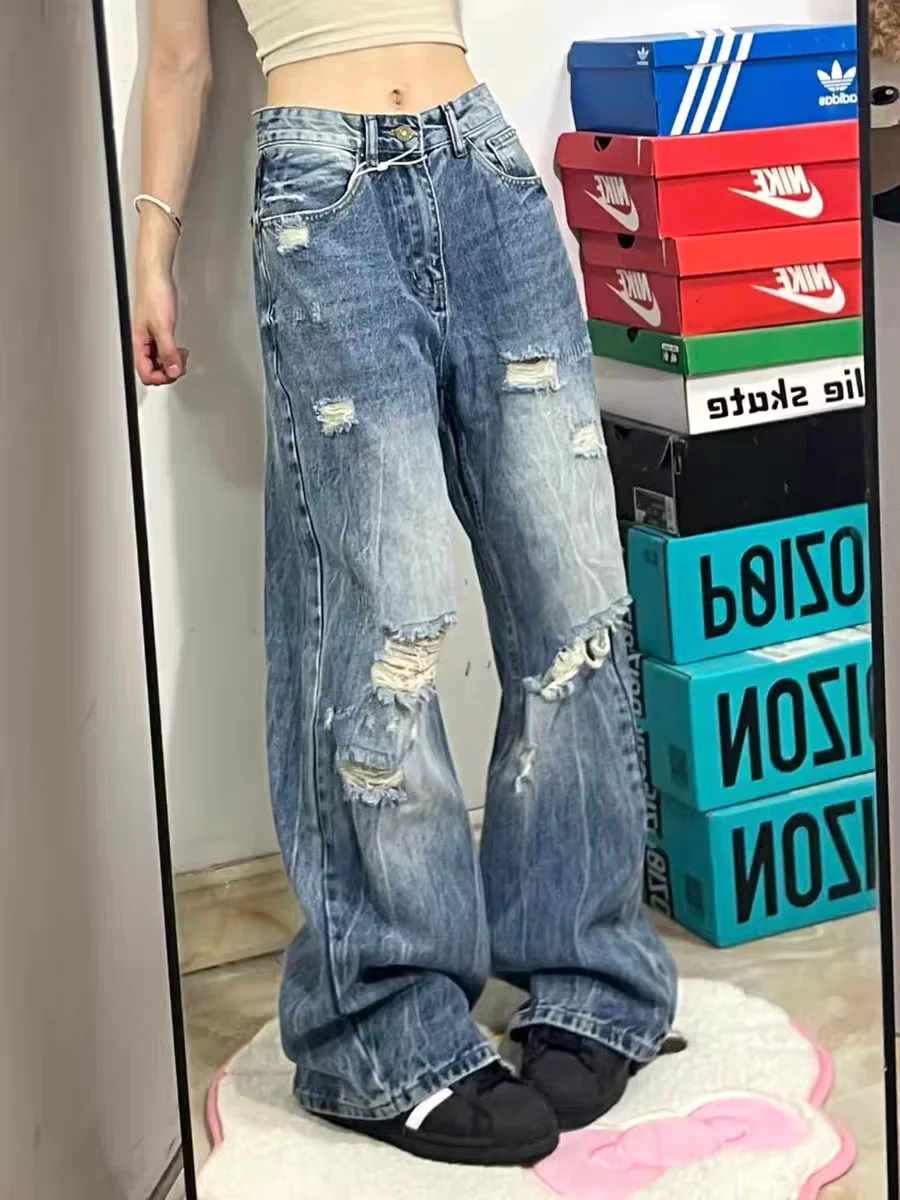 Retro American Hole Denim Jeans High Street Trendy Brand Men's Women's Washed Loose Straight Leg Wide Leg Pants Floor-Length ...
Retro American Hole Denim Jeans High Street Trendy Brand Men's Women's Washed Loose Straight Leg Wide Leg Pants Floor-Length ...
