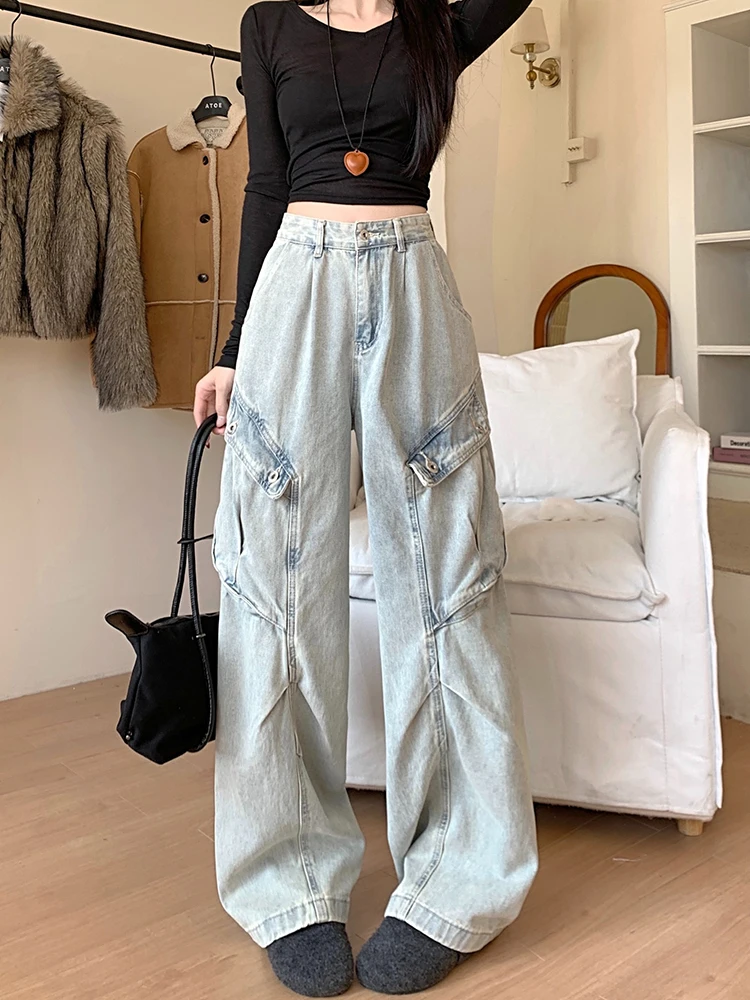 Women's Blue Pants Vintage Y2k Harajuku Aesthetic 90s Streetwear Pocket Baggy Loose Pants High Waist Trousers 2000s Clothes
Women's Blue Pants Vintage Y2k Harajuku Aesthetic 90s Streetwear Pocket Baggy Loose Pants High Waist Trousers 2000s Clothes