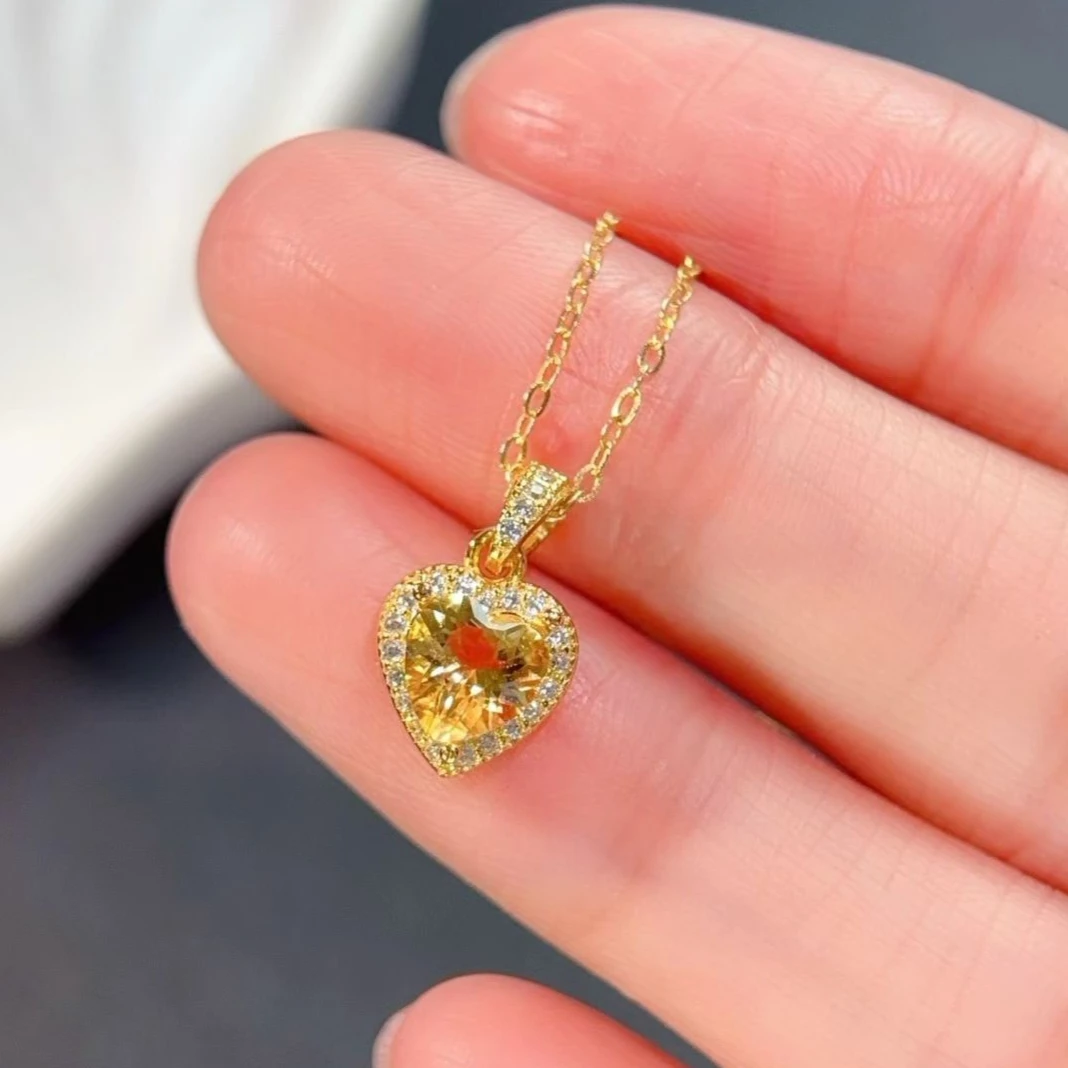 VVS Natural Citrine Pendant with 925 Silver Necklace 6mm 0.6ct Genuine Citrine Silver Pendant with Free Jewelry Certificate
VVS Natural Citrine Pendant with 925 Silver Necklace 6mm 0.6ct Genuine Citrine Silver Pendant with Free Jewelry Certificate