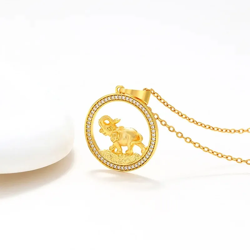 Zylax Jewelry Luxury 24K 9999 Pure Gold real gold Women's Moissanite Elephant Pendant Necklace
Zylax Jewelry Luxury 24K 9999 Pure Gold real gold Women's Moissanite Elephant Pendant Necklace