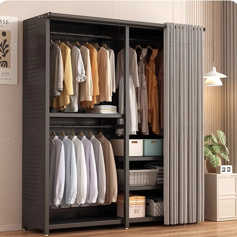 Simple Household Modern Wardrobe Bedroom Rental Room Metal Storage Wardrobe Clothing Shelf Home Roupeiros Bedroom Furniture
Simple Household Modern Wardrobe Bedroom Rental Room Metal Storage Wardrobe Clothing Shelf Home Roupeiros Bedroom Furniture
