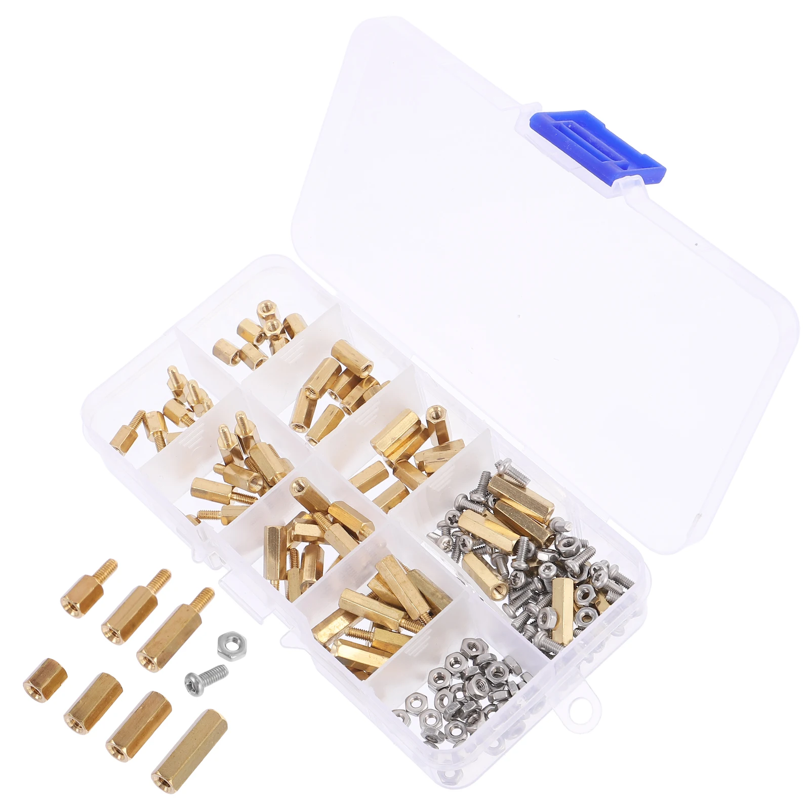 180pcs Screw Nut Combination Kit Copper Brass Column Standoff Assorted Sizes Male Female Nuts Bolts Set for PCB Motherboard
180pcs Screw Nut Combination Kit Copper Brass Column Standoff Assorted Sizes Male Female Nuts Bolts Set for PCB Motherboard