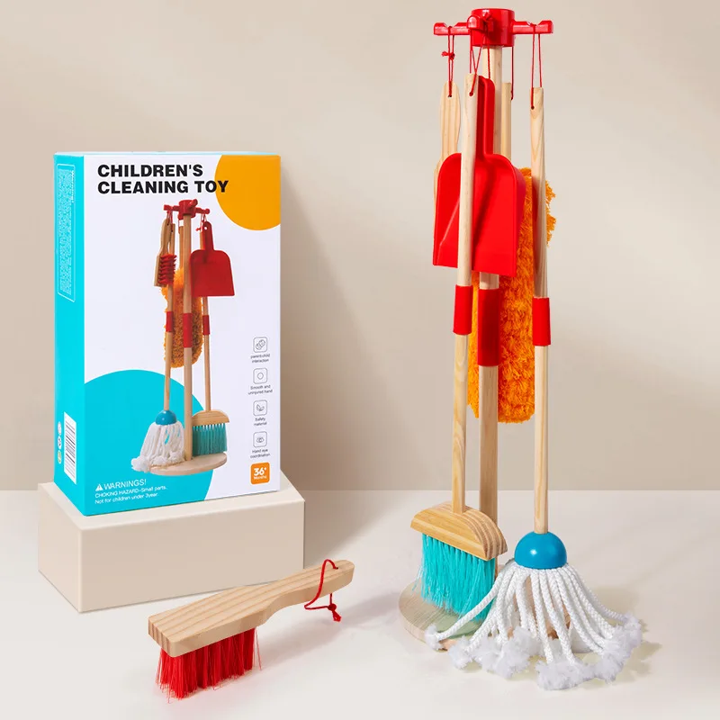 LazyChild Wooden Simulated Cleaning Set For Kids Interesting Early Education Pretend Broom Sweeping Mopping Cleaning Tools Toy
LazyChild Wooden Simulated Cleaning Set For Kids Interesting Early Education Pretend Broom Sweeping Mopping Cleaning Tools Toy