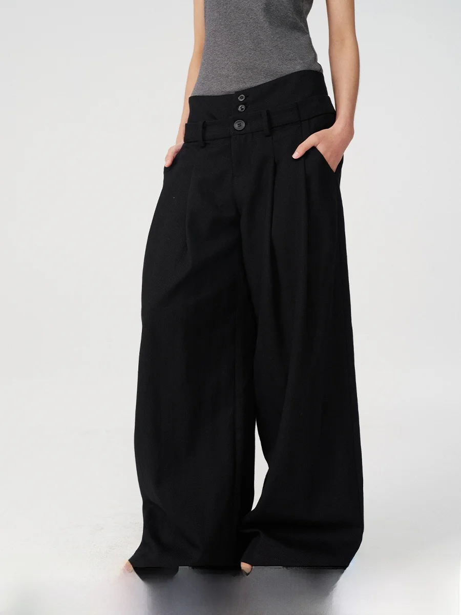 JCAESAR плиссированные повседневные брюки женские свободные широкие брюки с низкой талией прямые брюки-трубы на пуговицах хлопок лето 2025
JCAESAR плиссированные повседневные брюки женские свободные широкие брюки с низкой талией прямые брюки-трубы на пуговицах хлопок лето 2025