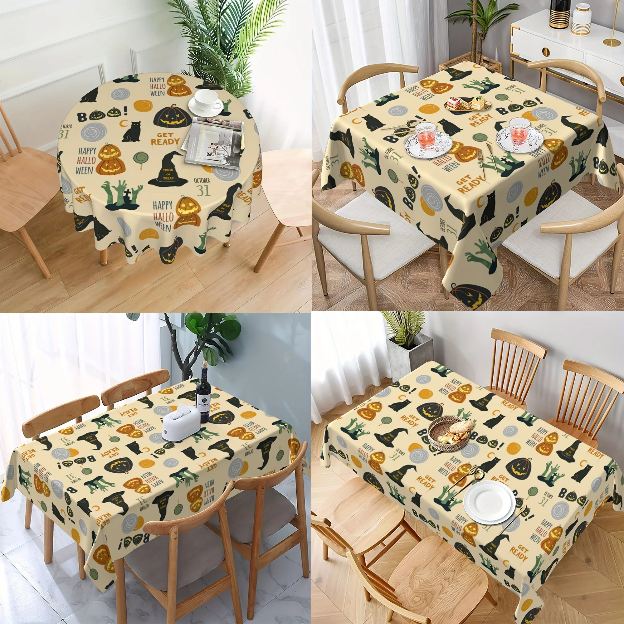 1PC Jack-o'-lantern, witch hat, black cat, candy square tablecloth, suitable for family party table decoration
1PC Jack-o'-lantern, witch hat, black cat, candy square tablecloth, suitable for family party table decoration