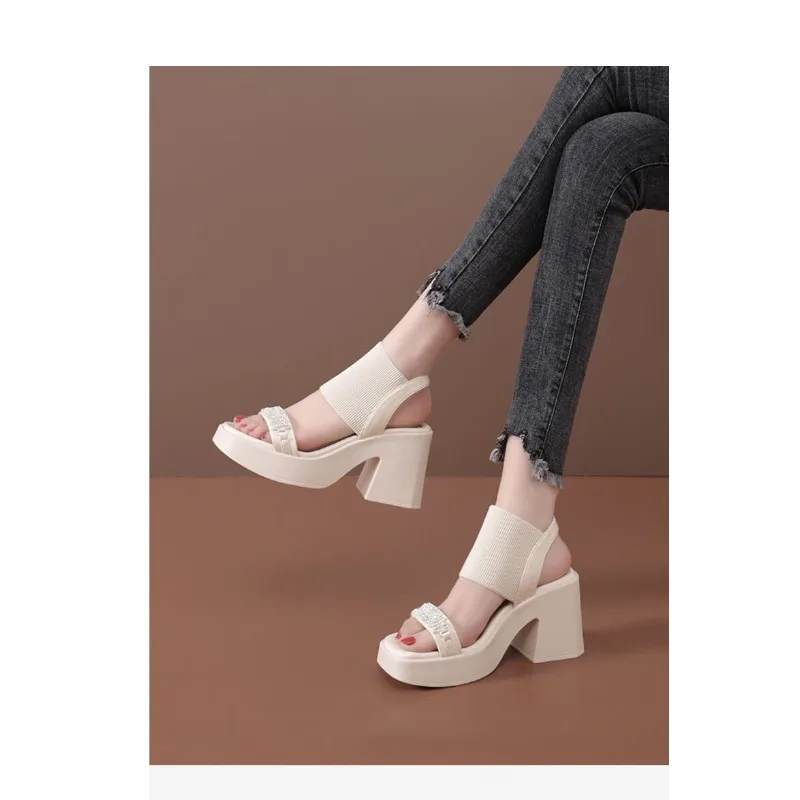Chunky Fad High Heels Women Sandals Shoes 2024 Summer Platform Pumps New Slides Knitting Dress Thick Slingback Women Slippers
Chunky Fad High Heels Women Sandals Shoes 2024 Summer Platform Pumps New Slides Knitting Dress Thick Slingback Women Slippers