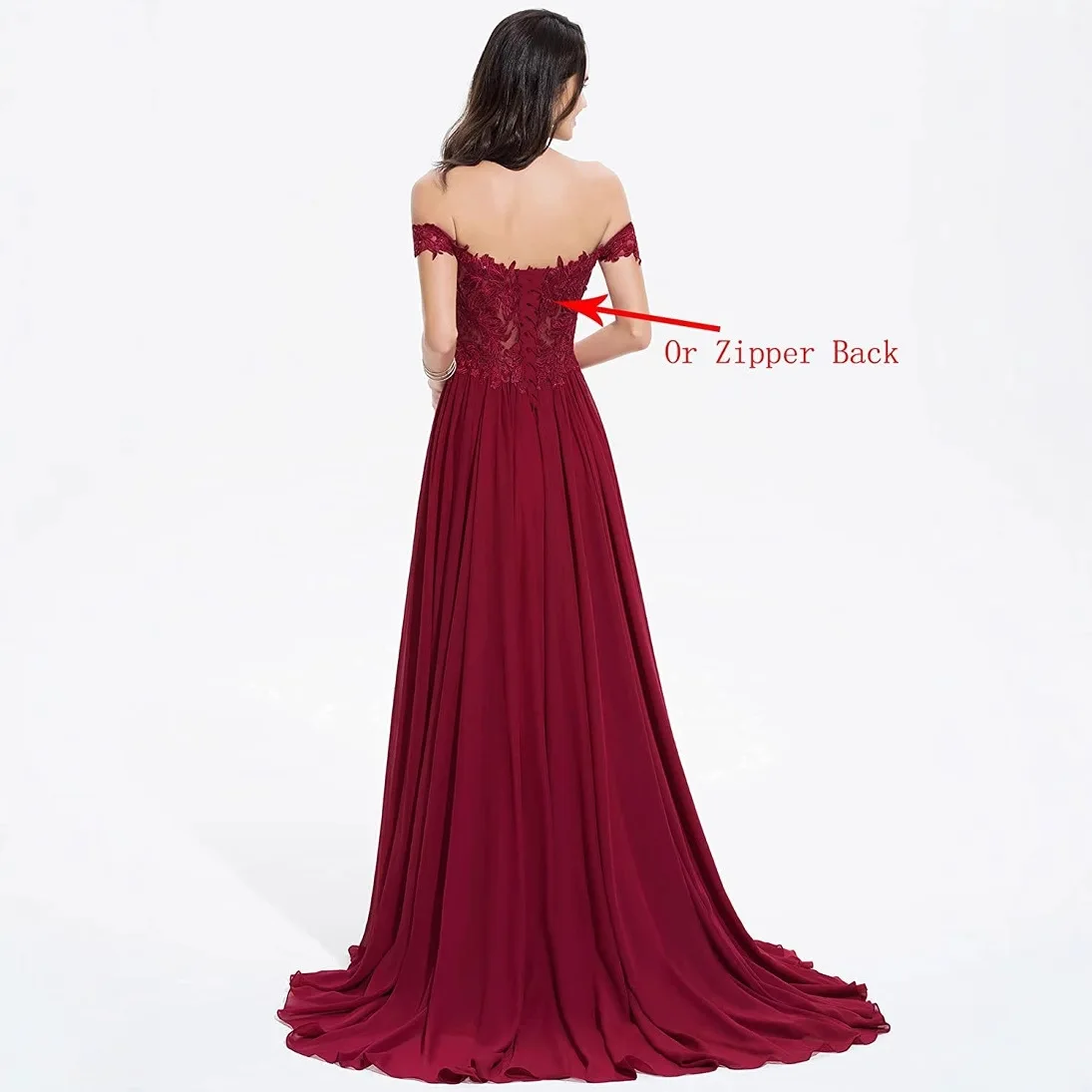 Evening Dress Women's off Shoulder Long Slit Lace Applique Chiffon Formal Party Dinner
Evening Dress Women's off Shoulder Long Slit Lace Applique Chiffon Formal Party Dinner