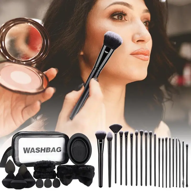 33Pcs Makeup Tool Set With Case Make Up Brushes Set Tool Kit With Hair Tie And Powder Puff Multi-functional Soft Makeup Brushes
33Pcs Makeup Tool Set With Case Make Up Brushes Set Tool Kit With Hair Tie And Powder Puff Multi-functional Soft Makeup Brushes