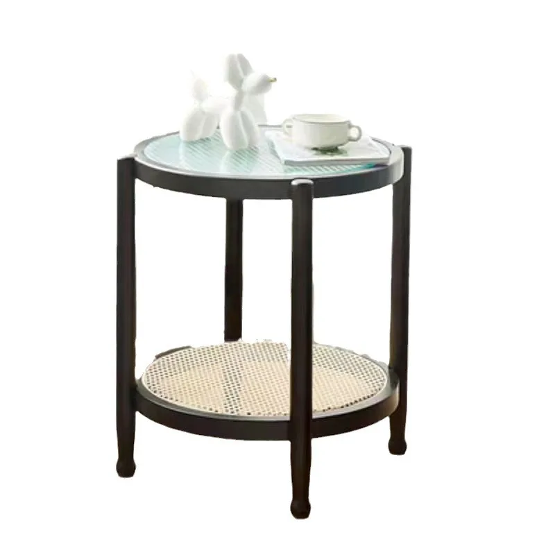 Round solid wood coffee table combination, household glass, double layer, Nordic, Japanese simple, small apartment
Round solid wood coffee table combination, household glass, double layer, Nordic, Japanese simple, small apartment