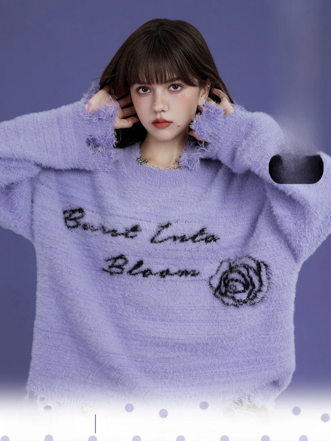 Slimming SagiDolls Girl's Knitwear with Fringe Loose Fit Purple Taro Artificial Mink Long Sve round Ne Sweater for Autum...
Slimming SagiDolls Girl's Knitwear with Fringe Loose Fit Purple Taro Artificial Mink Long Sve round Ne Sweater for Autum...