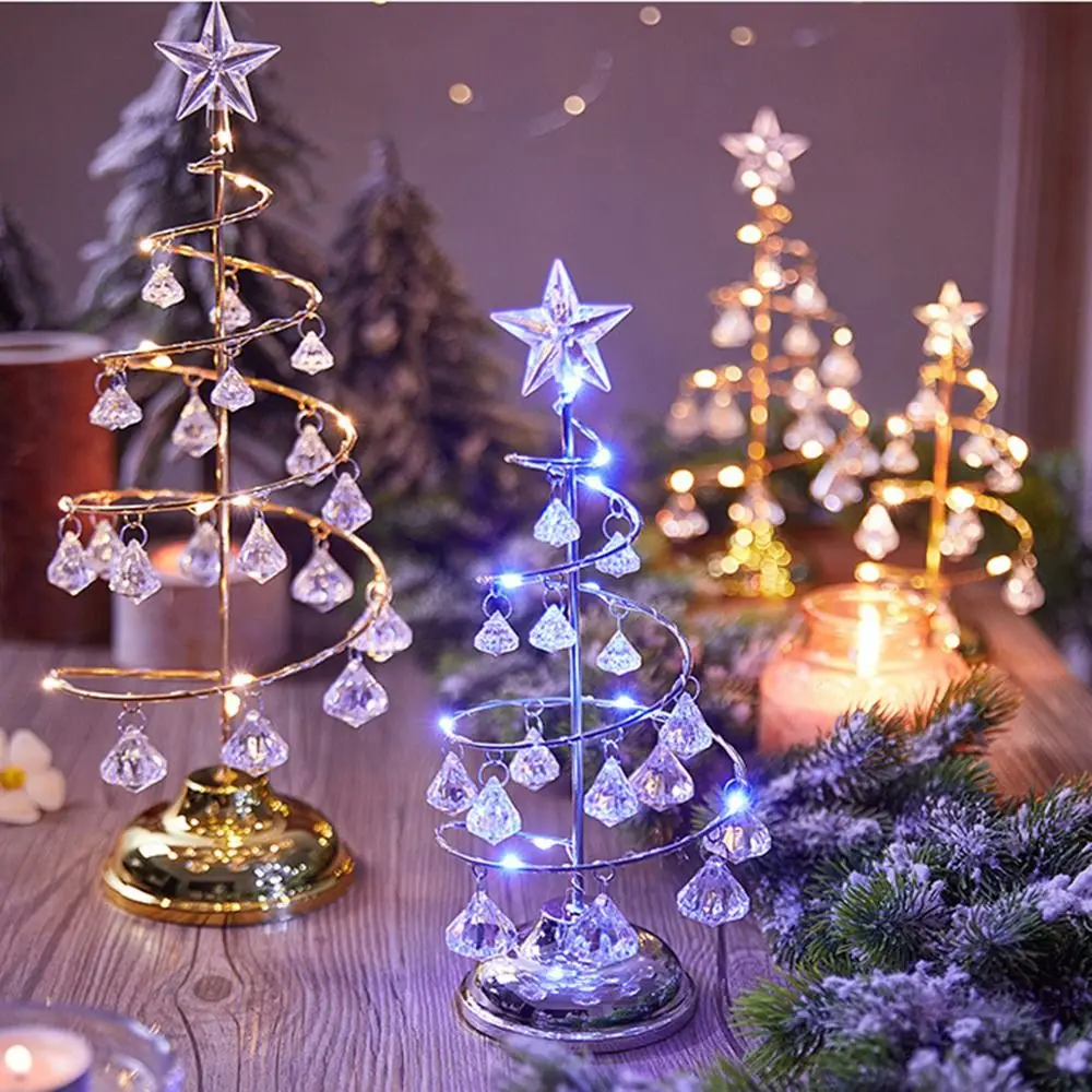 Golden Crystal Christmas Spiral Tree Light Silver Colorful Xmas Decorations Table Lamp S/M/L Star Topper
Golden Crystal Christmas Spiral Tree Light Silver Colorful Xmas Decorations Table Lamp S/M/L Star Topper