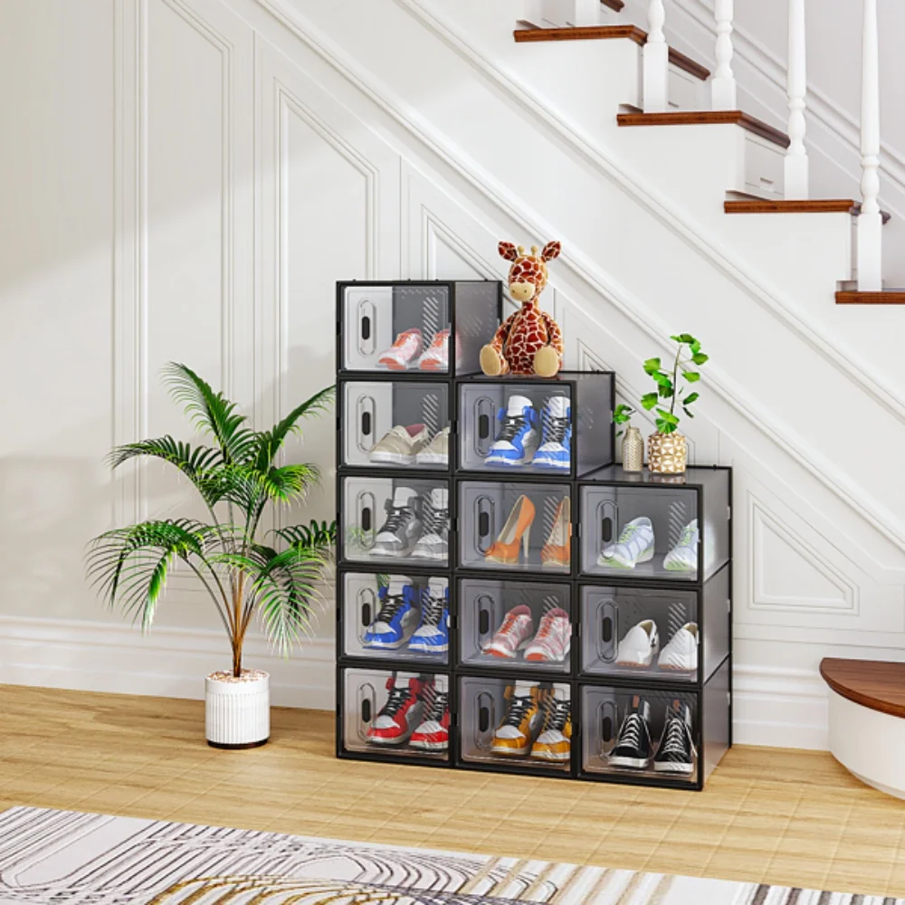 12pcs/set Stackable Shoe Storage Boxes Mesh Shoe Box Set Thickened Clear Shoe Box Bins with Lids Sneaker Storage Box
12pcs/set Stackable Shoe Storage Boxes Mesh Shoe Box Set Thickened Clear Shoe Box Bins with Lids Sneaker Storage Box