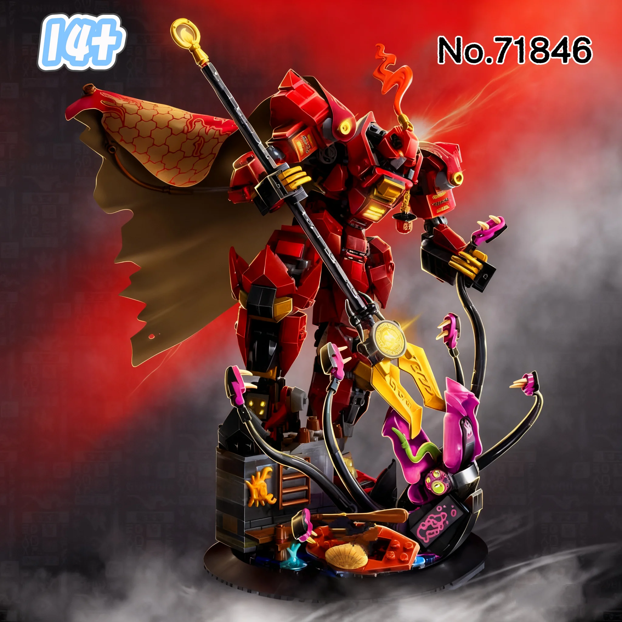 996 шт. Новинка 2025 года, горячая игрушка Phantom Ninja The Flame Knight Mech 71846, строительные блоки, модель головоломки, праздничные подарки на день рождения, Рождество
996 шт. Новинка 2025 года, горячая игрушка Phantom Ninja The Flame Knight Mech 71846, строительные блоки, модель головоломки, праздничные подарки на день рождения, Рождество