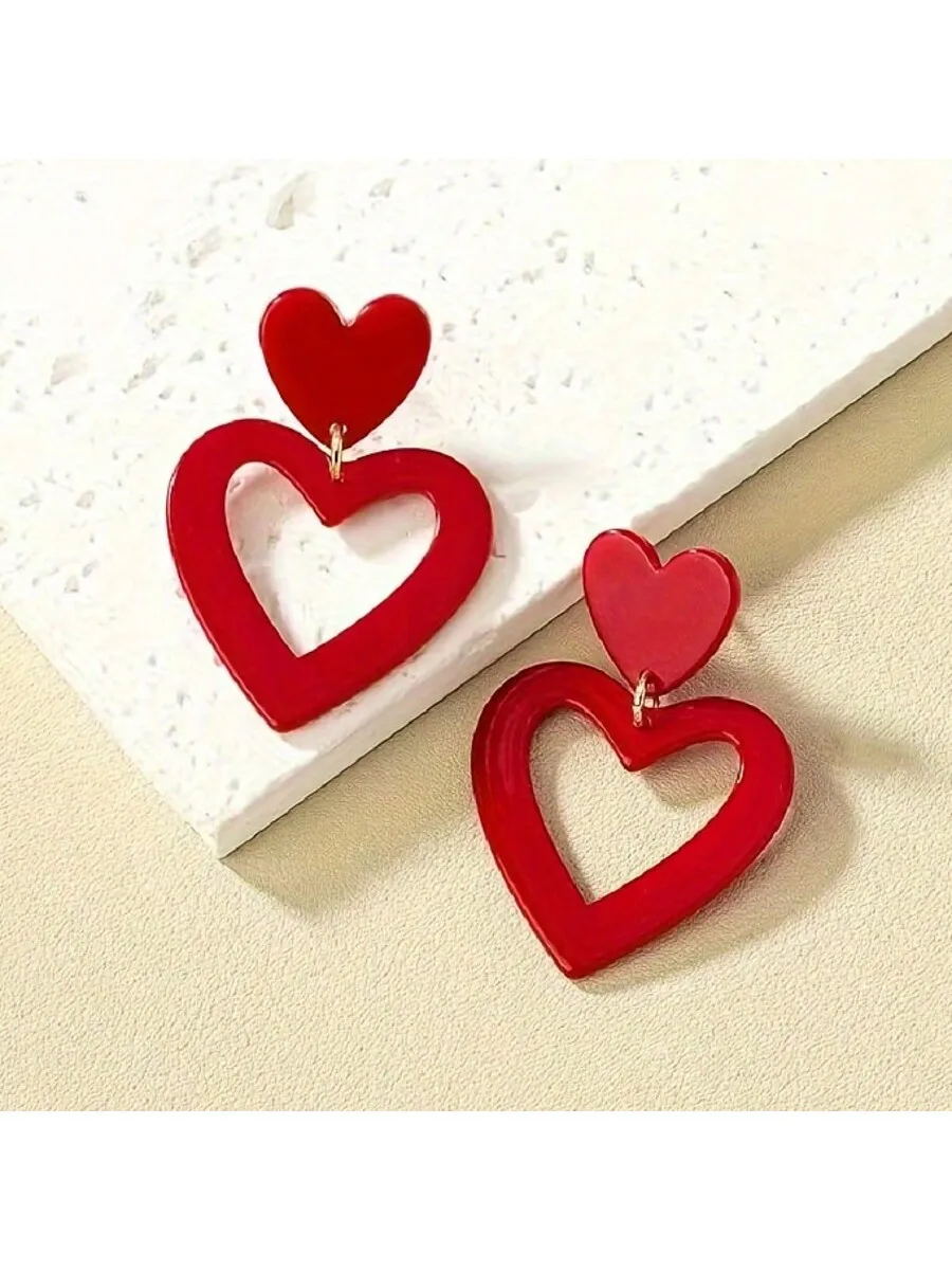 1 Pair Fashionable Elegant Hollow Heart Shaped Minimalist Unisex Earrings, Suitable For Daily Wear And Gifts For Valentine's Day
1 Pair Fashionable Elegant Hollow Heart Shaped Minimalist Unisex Earrings, Suitable For Daily Wear And Gifts For Valentine's Day