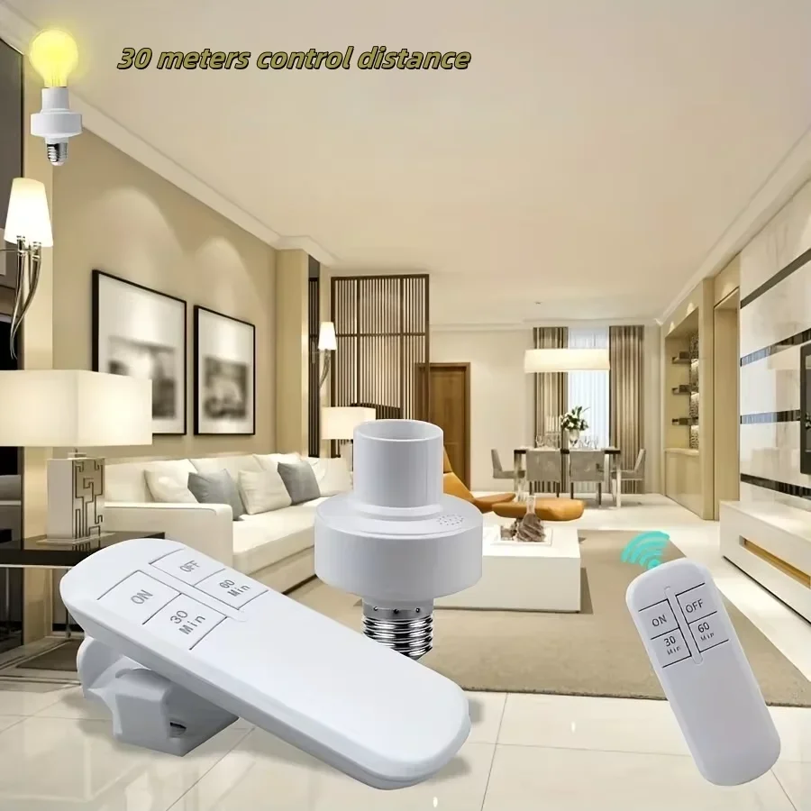 Wireless E27 Led Bulb Holder AC 85-265V Socket Lamp Base Adapter Converter with Remote Control ON/OFF Timmer for Light Bulb
Wireless E27 Led Bulb Holder AC 85-265V Socket Lamp Base Adapter Converter with Remote Control ON/OFF Timmer for Light Bulb
